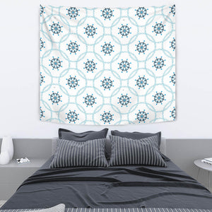 Nautical Steering Wheel Chain Wall Tapestry