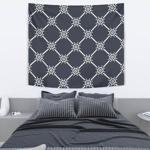 Nautical Steering Wheel Rope Pattern Wall Tapestry