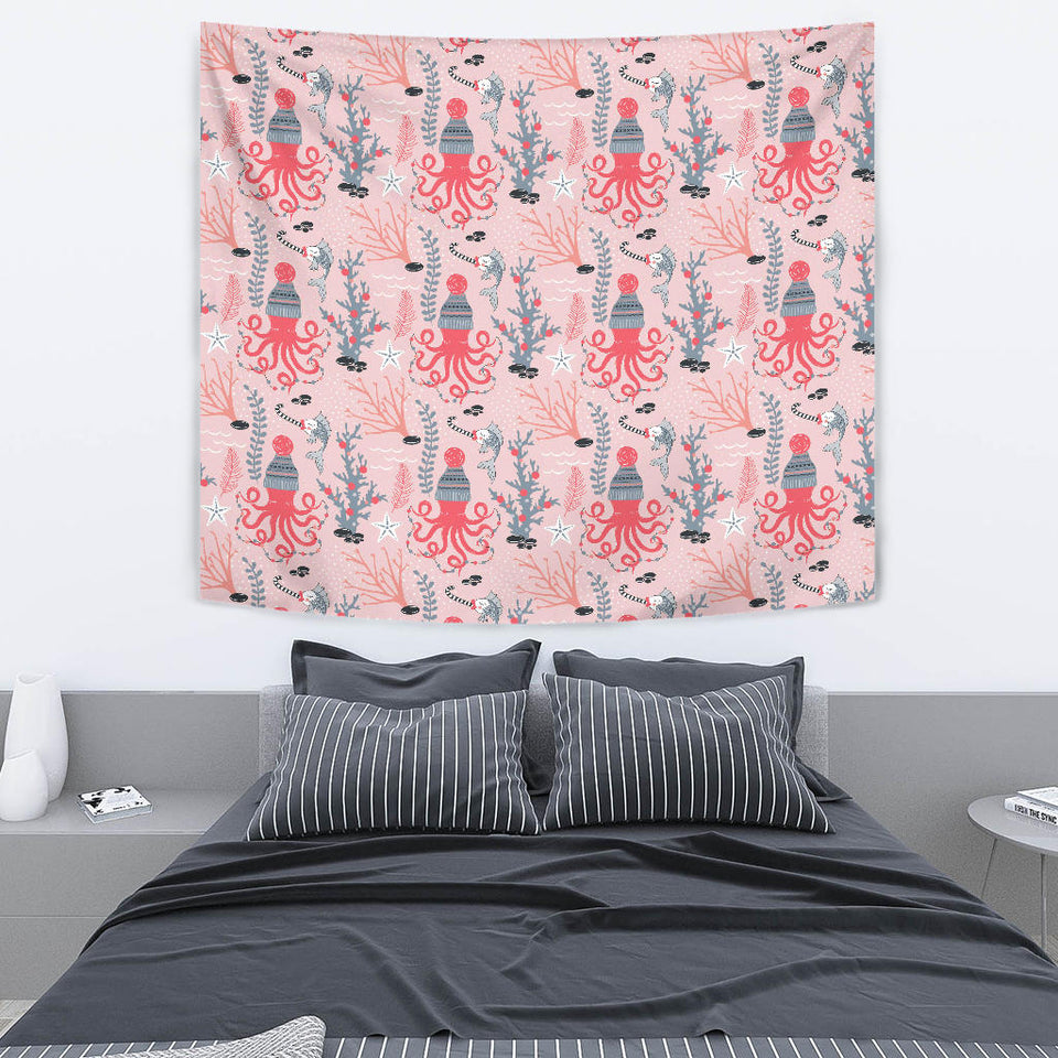 Octopus Winter Hat Garland Fish Candy Seaweed Coral Starfish Wall Tapestry