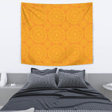 Orange Traditional Indian Element Pattern Wall Tapestry