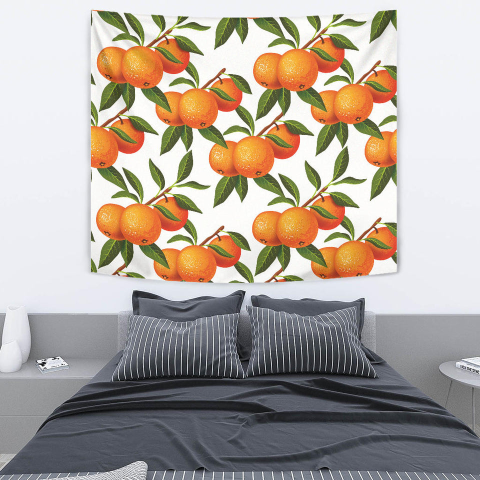 Oranges Pattern Background Wall Tapestry