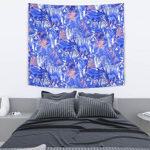 White Bengal Tigers Pattern Wall Tapestry