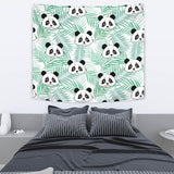 Panda Pattern Tropical Leaves Background Wall Tapestry