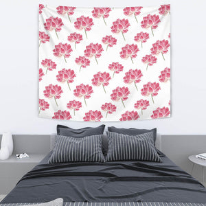 Pink Lotus Waterlily Pattern Wall Tapestry
