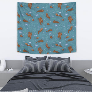 Sea Otters Pattern Wall Tapestry