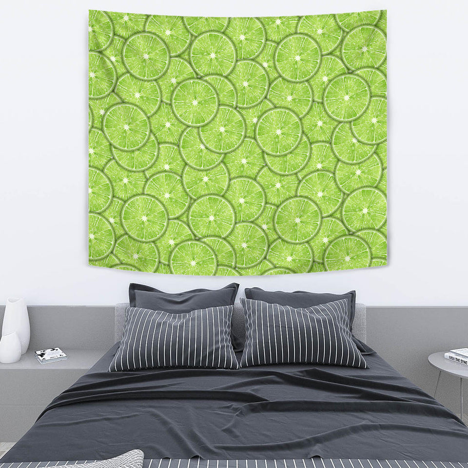 Slices Of Lime Pattern Wall Tapestry