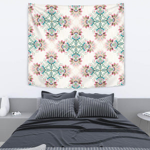 Square Floral Indian Flower Pattern Wall Tapestry