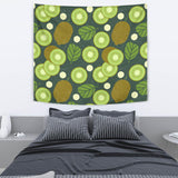 Whole Sliced Kiwi Leave And Flower Wall Tapestry