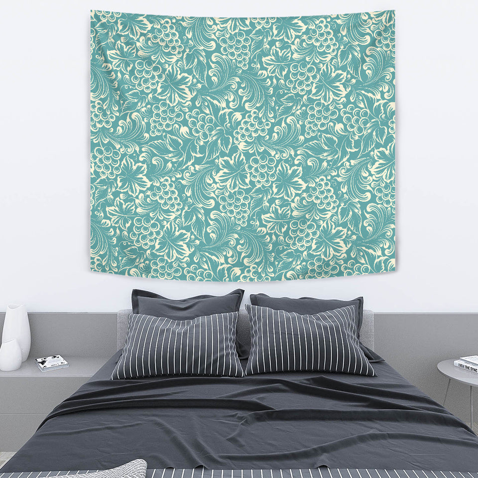 Classic Hand Drawn Grape Pattern Wall Tapestry