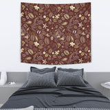 Coffee Bean Flower Pattern Wall Tapestry