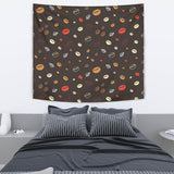 Coffee Bean Leave Pattern Wall Tapestry