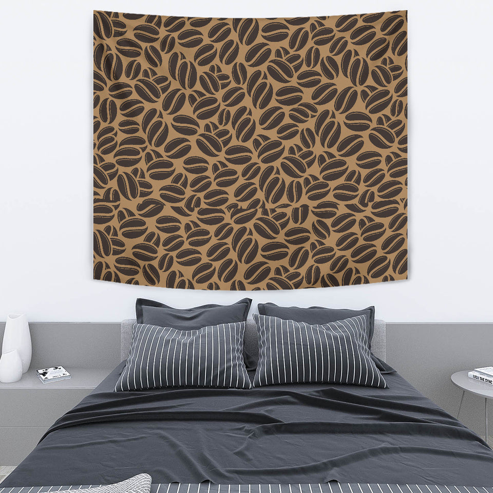 Coffee Bean On Brown Background Wall Tapestry