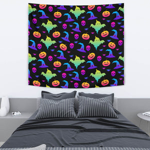 Colorful Halloween Background Wall Tapestry