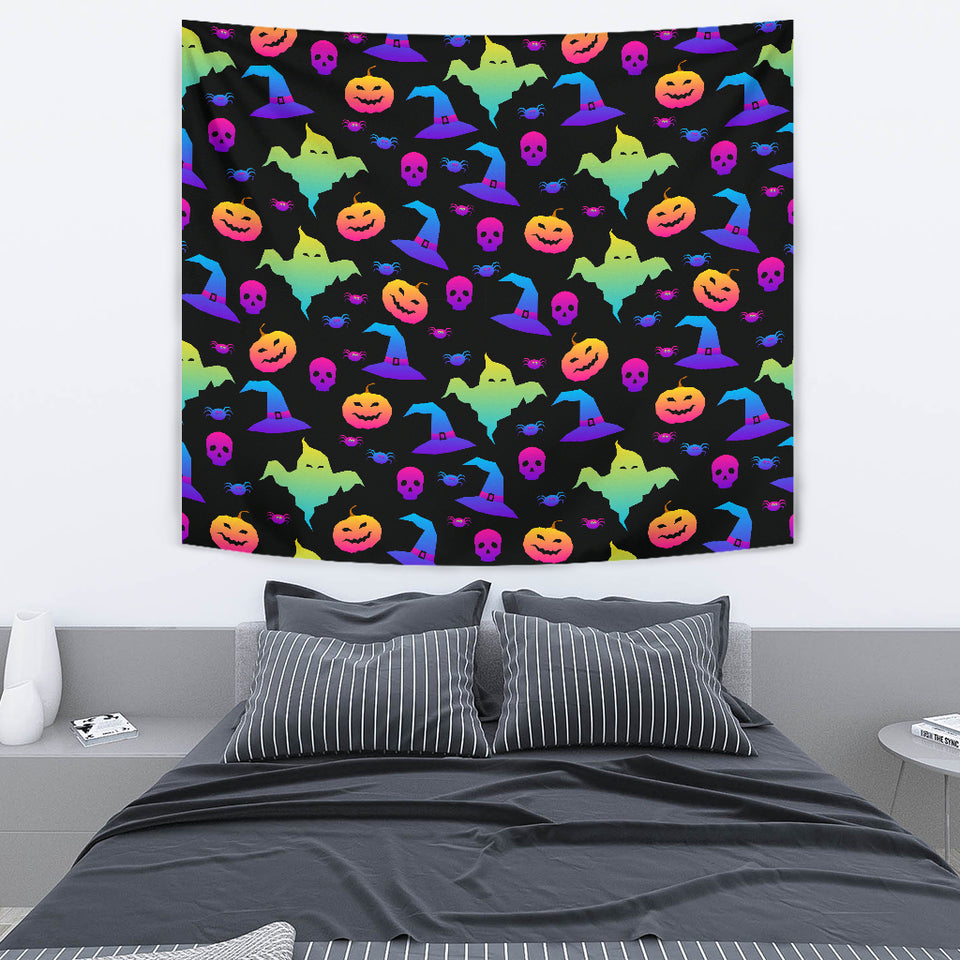 Colorful Halloween Background Wall Tapestry