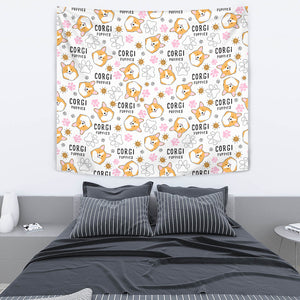 Corgi Dog Pattern Wall Tapestry