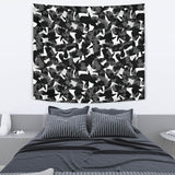 Crow Illustration Pattern Wall Tapestry