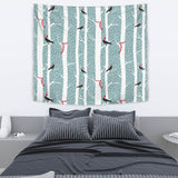 Crows Christmas Hat Scarf Wall Tapestry