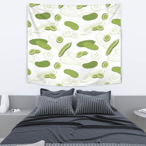 Cucumber Sketch Pattern Wall Tapestry