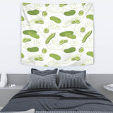 Cucumber Sketch Pattern Wall Tapestry
