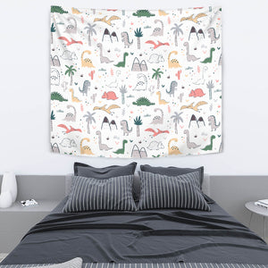Cute Cartoon Dinosaurs Tree Pattern Wall Tapestry