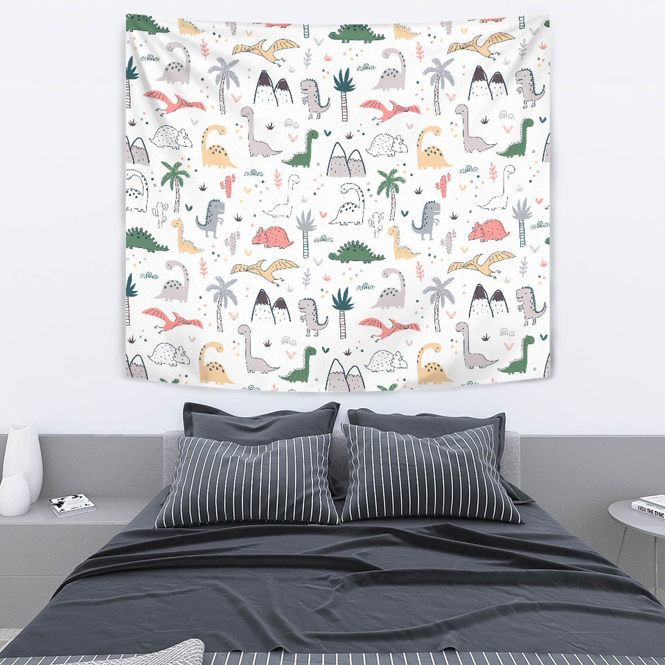Cute Cartoon Dinosaurs Tree Pattern Wall Tapestry