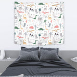 Cute Cartoon Dinosaurs Tree Pattern Wall Tapestry