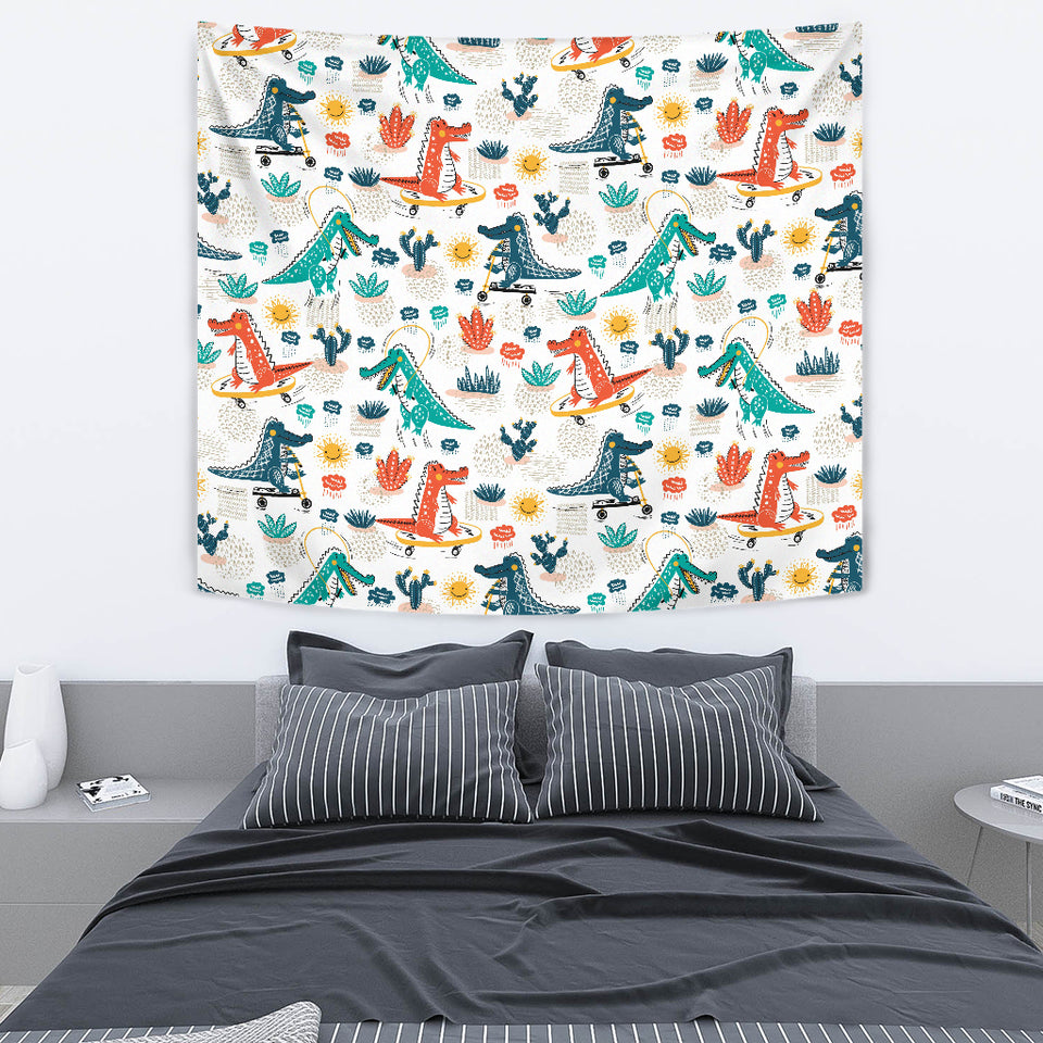 Cute Crocodile Pattern Wall Tapestry