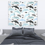 Cute Dolphins Childish Style Pattern Wall Tapestry