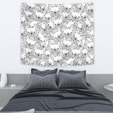 Cute French Bulldog Head Pattern Wall Tapestry