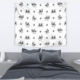 Cute French Bulldog Paw Pattern Wall Tapestry