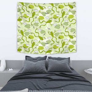 Cute Frog Dragonfly Pattern Wall Tapestry