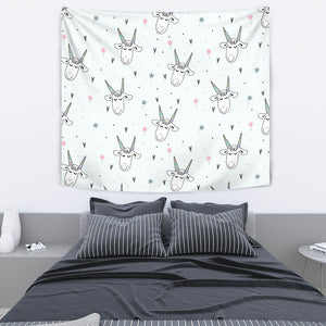 Cute Goat Design Pattern Wall Tapestry
