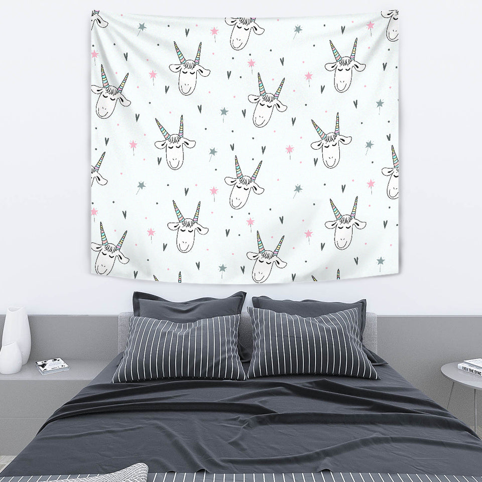 Cute Goat Design Pattern Wall Tapestry