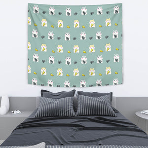 Cute Hamster Cheese Pattern Wall Tapestry