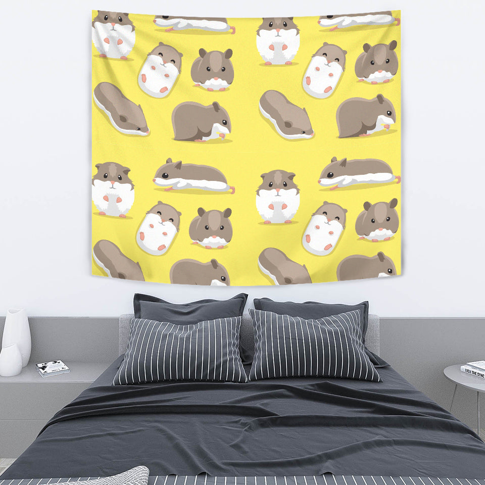 Cute Hamster Pattern Wall Tapestry