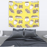 Cute Hamster Pattern Wall Tapestry