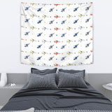 Cute Helicopter Star Pattern Wall Tapestry