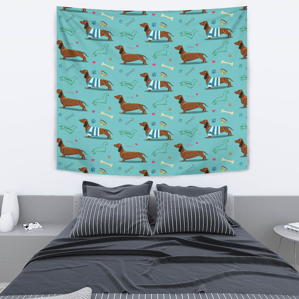 Dachshund Decorative Background Wall Tapestry