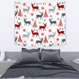 Deer Tree Snowflakes Chrismas Pattern Wall Tapestry