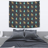Deers Star Tree Pattern Wall Tapestry