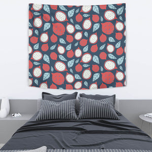 Dragon Fruits Dark Blue Background Wall Tapestry