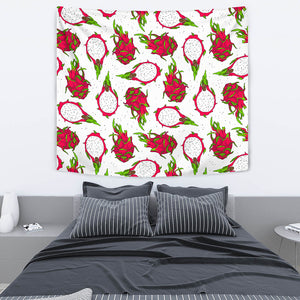 Dragon Fruits White Background Wall Tapestry