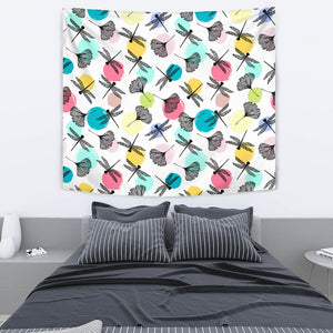 Dragonflies Ginkgo Leaves Pattern Wall Tapestry