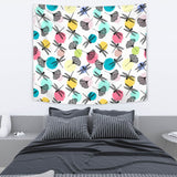 Dragonflies Ginkgo Leaves Pattern Wall Tapestry