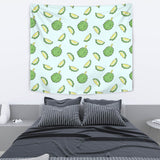 Durian Pattern Blue Background Wall Tapestry