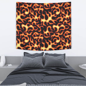 Fire Flame Dark Pattern Wall Tapestry