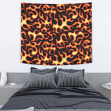 Fire Flame Dark Pattern Wall Tapestry