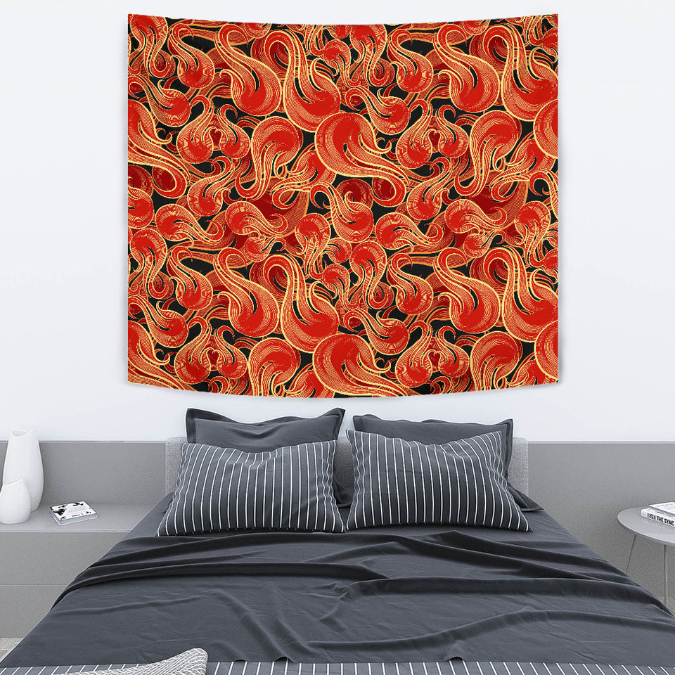Fire Flame Pattern Wall Tapestry