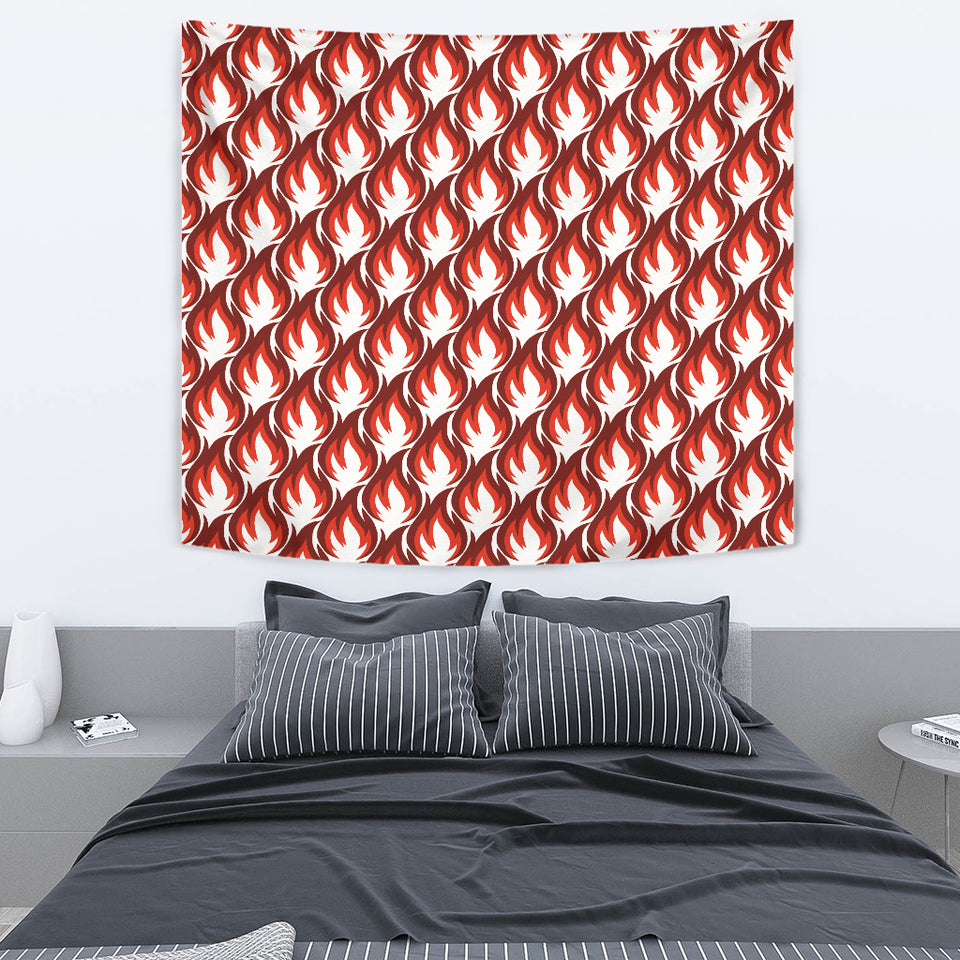 Fire Flame Symbol Design Pattern Wall Tapestry