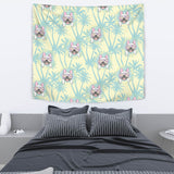 French Bulldog Hawaii Blackground Wall Tapestry